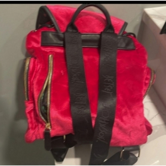 Nwot Vintage rare betsey johnson velour backpack main image 4